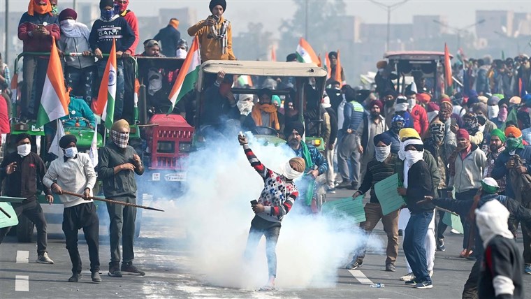 Indian farmer protesting